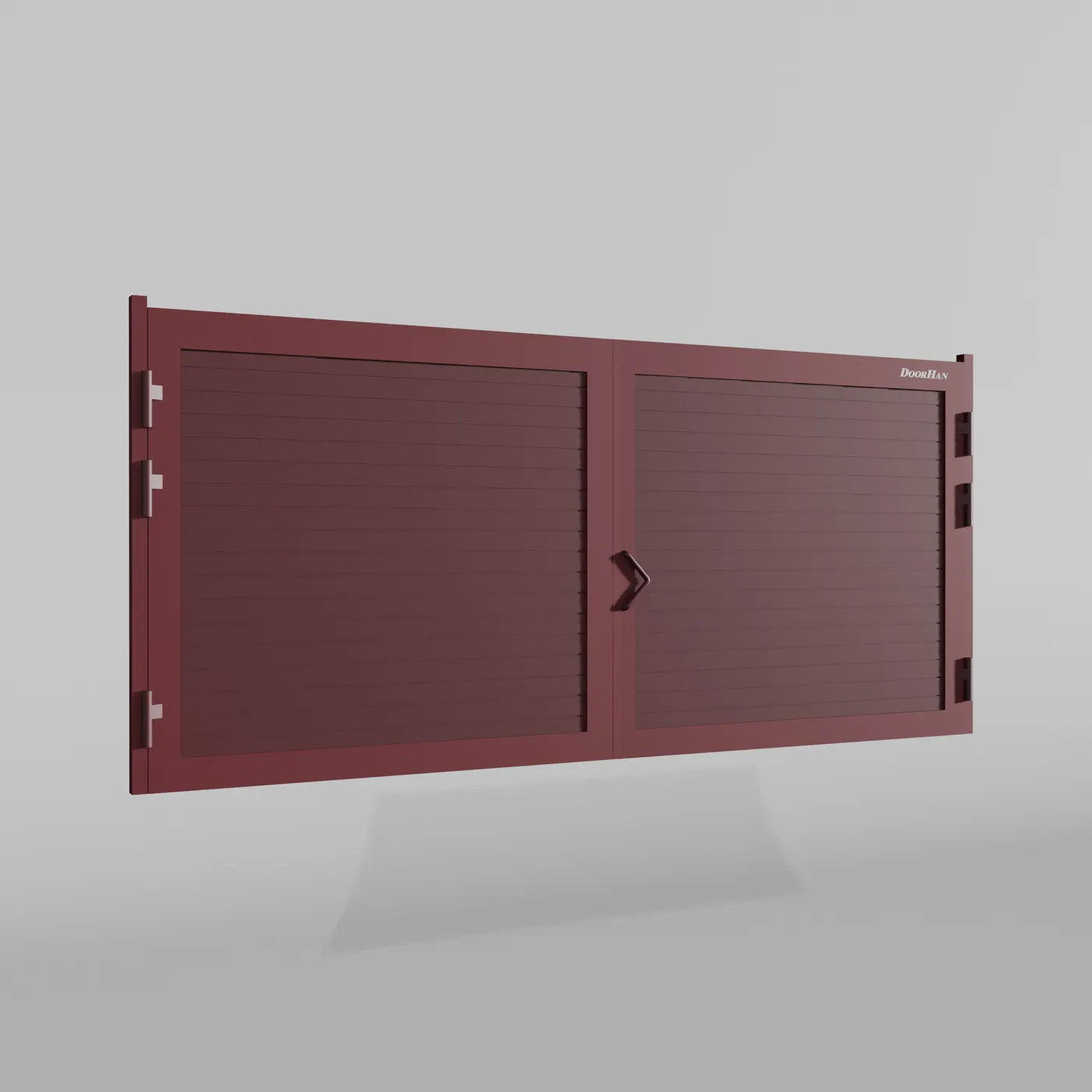 Распашные ворота DoorHan 4700х1100 цвета RAL 3005 (бордовый) с дизайном «доска» без автоматики