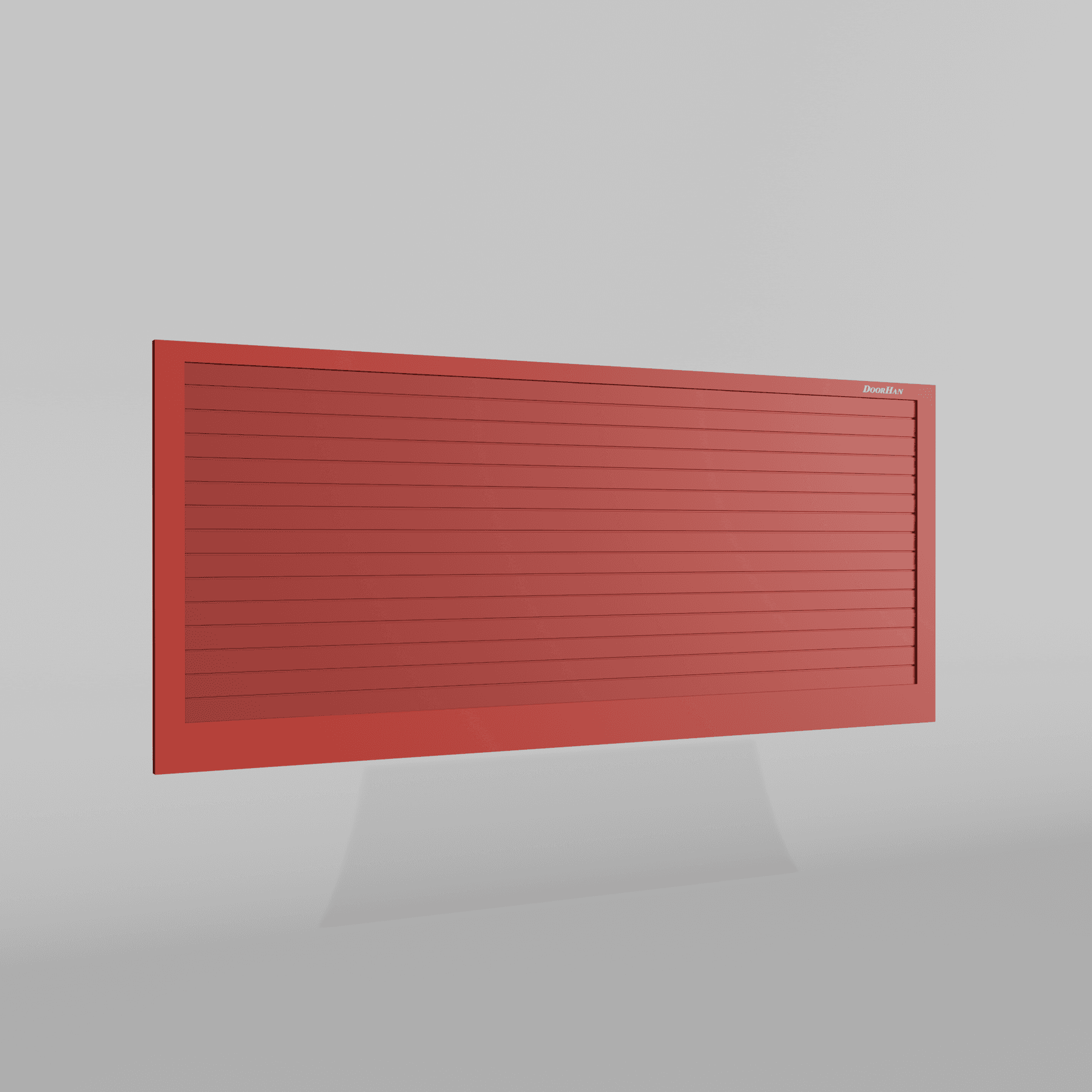 Откатные ворота DoorHan 2200х1900 цвета RAL 3000 (красный) с дизайном «доска» с автоматикой